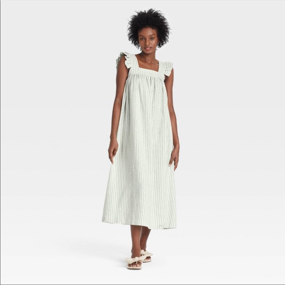 Target sage and cream stripe dress